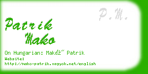 patrik mako business card